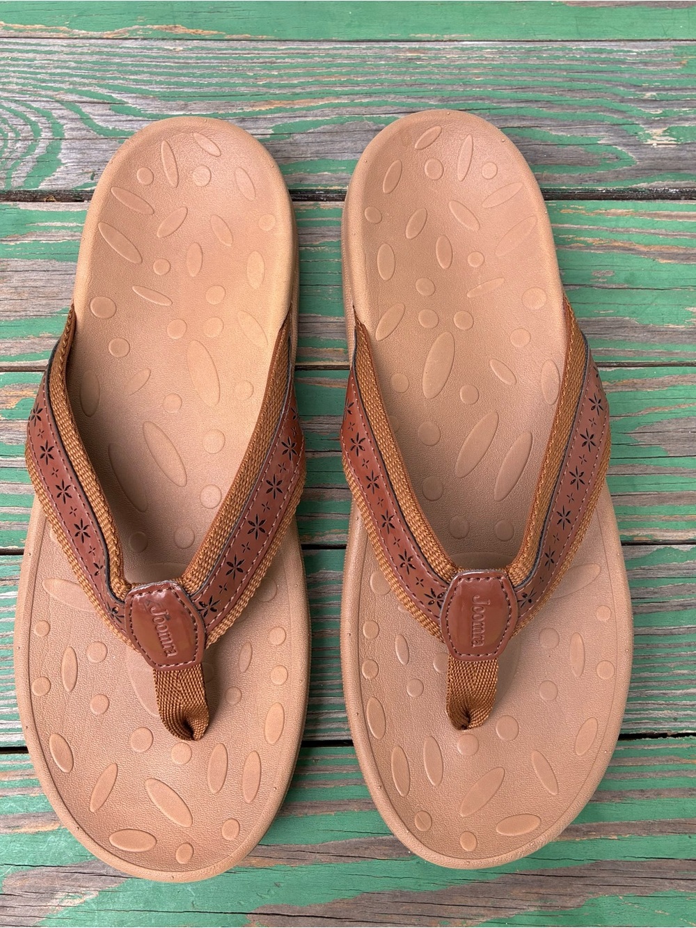 Joomra Women's Arch Support Orthotic Flip Flops Sz 41 US 10 Brown Shoes